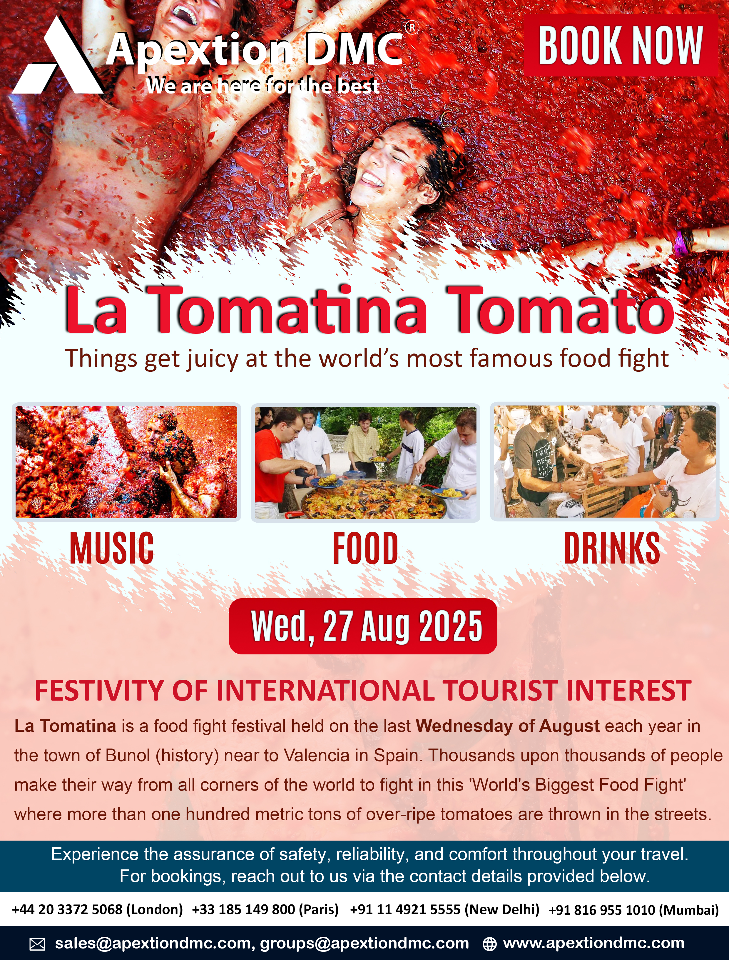 la tomatina tomato festival with Apextion DMC